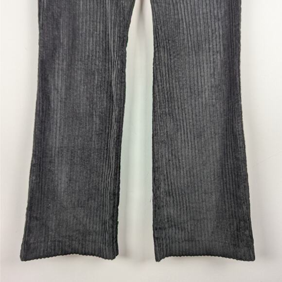 Vintage Y2K Banana Republic Black Velvet Ribbed Stretch Bootcut Pants Size 10 - Picture 4 of 8